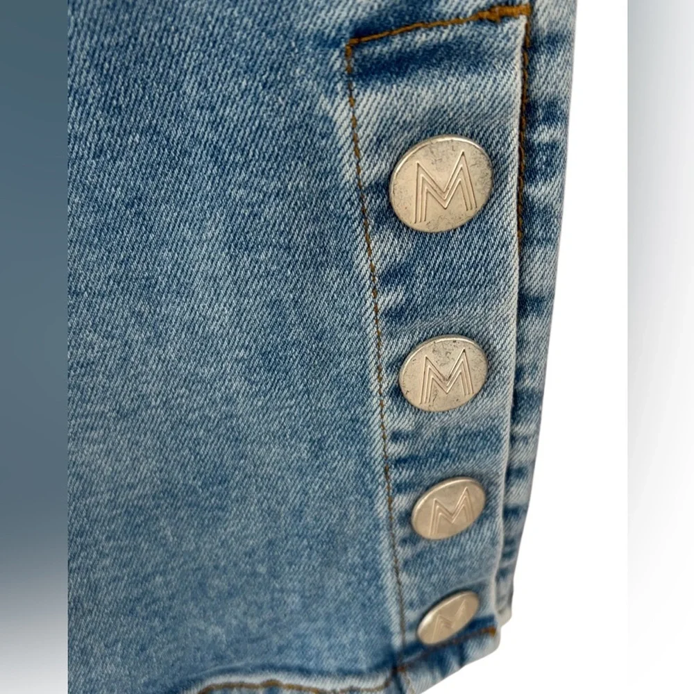 Maje Medium Blue Ankle Button-Hem 5 pocket Crop Jeans size EU 36.